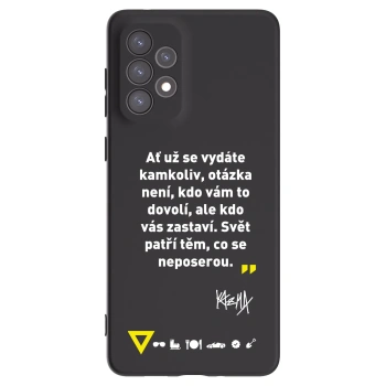 Picasee silikónový čierny obal pre Samsung Galaxy A73 5G - Kazma - SVĚT PATŘÍ TĚM, CO SE NEPOSEROU