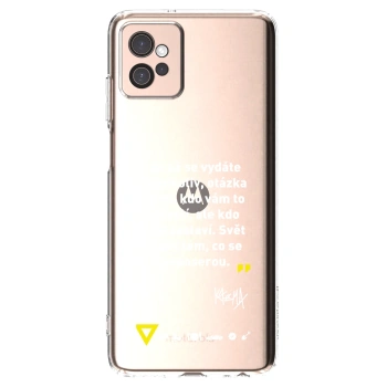Picasee silikónový prehľadný obal pre Motorola Moto G32 - Kazma - SVĚT PATŘÍ TĚM, CO SE NEPOSEROU