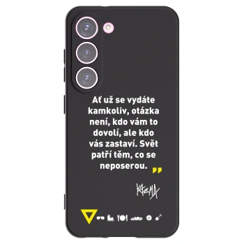 Picasee silikónový čierny obal pre Samsung Galaxy S23 5G - Kazma - SVĚT PATŘÍ TĚM, CO SE NEPOSEROU