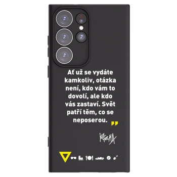 Picasee silikónový čierny obal pre Samsung Galaxy S23 Ultra 5G - Kazma - SVĚT PATŘÍ TĚM, CO SE NEPOSEROU