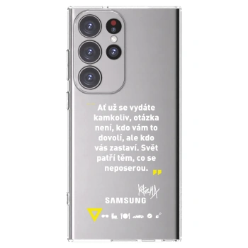 Picasee silikónový prehľadný obal pre Samsung Galaxy S23 Ultra 5G - Kazma - SVĚT PATŘÍ TĚM, CO SE NEPOSEROU