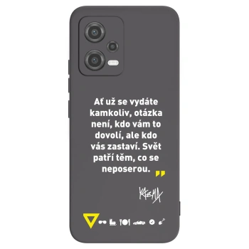 Picasee silikónový čierny obal pre Xiaomi Poco X5 - Kazma - SVĚT PATŘÍ TĚM, CO SE NEPOSEROU