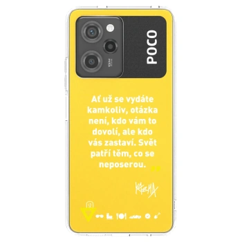 Picasee silikónový čierny obal pre Xiaomi Poco X5 Pro - Kazma - SVĚT PATŘÍ TĚM, CO SE NEPOSEROU