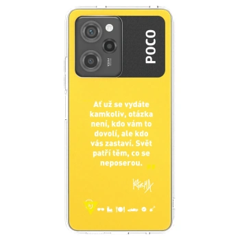 Picasee silikónový prehľadný obal pre Xiaomi Poco X5 Pro - Kazma - SVĚT PATŘÍ TĚM, CO SE NEPOSEROU