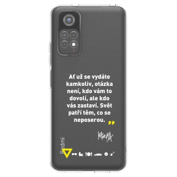 Picasee silikónový prehľadný obal pre Xiaomi Redmi Note 11S 5G - Kazma - SVĚT PATŘÍ TĚM, CO SE NEPOSEROU