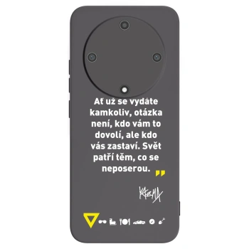 Picasee silikónový čierny obal pre Honor Magic5 Lite 5G - Kazma - SVĚT PATŘÍ TĚM, CO SE NEPOSEROU