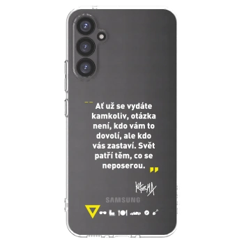 Picasee silikónový prehľadný obal pre Samsung Galaxy A34 5G A346B - Kazma - SVĚT PATŘÍ TĚM, CO SE NEPOSEROU