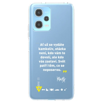 Picasee silikónový prehľadný obal pre Xiaomi Redmi Note 12 5G - Kazma - SVĚT PATŘÍ TĚM, CO SE NEPOSEROU