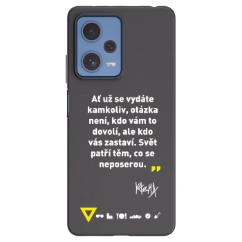 Picasee silikónový čierny obal pre Xiaomi Redmi Note 12 Pro 5G - Kazma - SVĚT PATŘÍ TĚM, CO SE NEPOSEROU