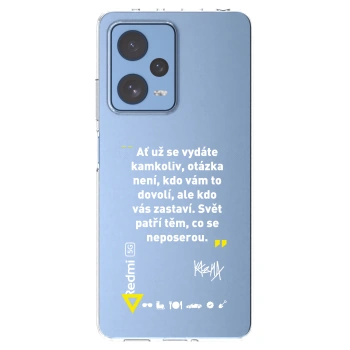 Picasee silikónový prehľadný obal pre Xiaomi Redmi Note 12 Pro 5G - Kazma - SVĚT PATŘÍ TĚM, CO SE NEPOSEROU