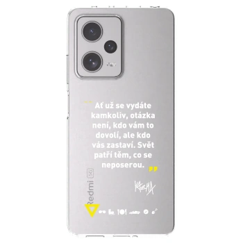 Picasee silikónový prehľadný obal pre Xiaomi Redmi Note 12 Pro+ 5G - Kazma - SVĚT PATŘÍ TĚM, CO SE NEPOSEROU