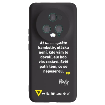 Picasee silikónový čierny obal pre Honor Magic5 Pro - Kazma - SVĚT PATŘÍ TĚM, CO SE NEPOSEROU