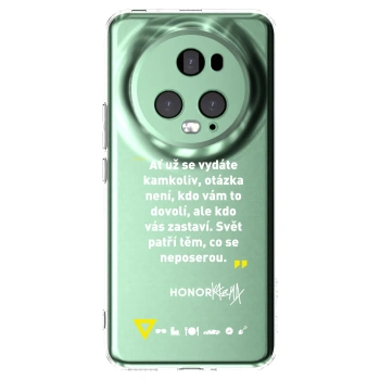 Picasee silikónový prehľadný obal pre Honor Magic5 Pro - Kazma - SVĚT PATŘÍ TĚM, CO SE NEPOSEROU