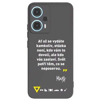 Picasee silikónový čierny obal pre Xiaomi Poco F5 - Kazma - SVĚT PATŘÍ TĚM, CO SE NEPOSEROU