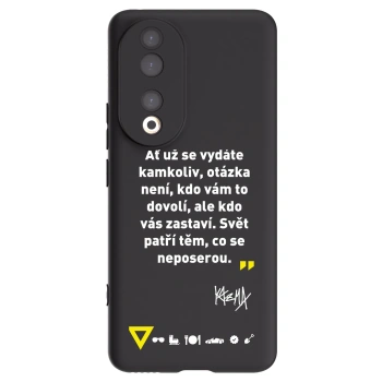 Picasee silikónový čierny obal pre Honor 90 5G - Kazma - SVĚT PATŘÍ TĚM, CO SE NEPOSEROU