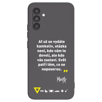 Picasee silikónový čierny obal pre Samsung Galaxy A04s A047F - Kazma - SVĚT PATŘÍ TĚM, CO SE NEPOSEROU
