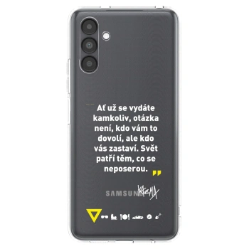 Picasee silikónový prehľadný obal pre Samsung Galaxy A04s A047F - Kazma - SVĚT PATŘÍ TĚM, CO SE NEPOSEROU