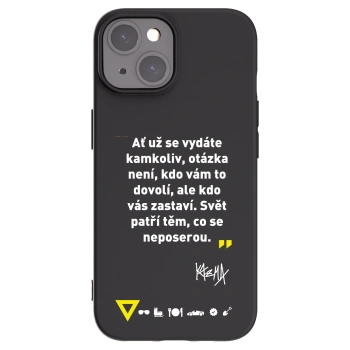Picasee silikónový čierny obal pre Apple iPhone 15 - Kazma - SVĚT PATŘÍ TĚM, CO SE NEPOSEROU