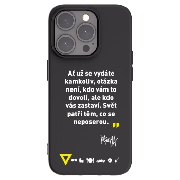 Picasee silikónový čierny obal pre Apple iPhone 15 Pro - Kazma - SVĚT PATŘÍ TĚM, CO SE NEPOSEROU