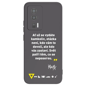 Picasee silikónový čierny obal pre Xiaomi Poco F5 Pro 5G - Kazma - SVĚT PATŘÍ TĚM, CO SE NEPOSEROU