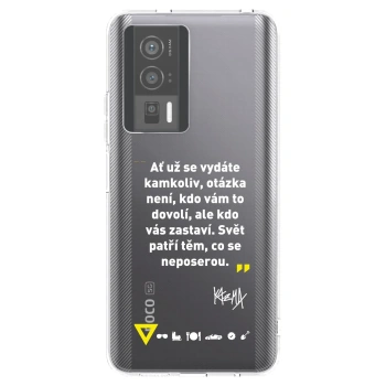 Picasee silikónový prehľadný obal pre Xiaomi Poco F5 Pro 5G - Kazma - SVĚT PATŘÍ TĚM, CO SE NEPOSEROU