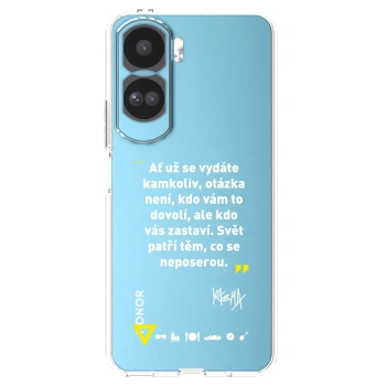 Picasee silikónový prehľadný obal pre Honor 90 Lite 5G - Kazma - SVĚT PATŘÍ TĚM, CO SE NEPOSEROU