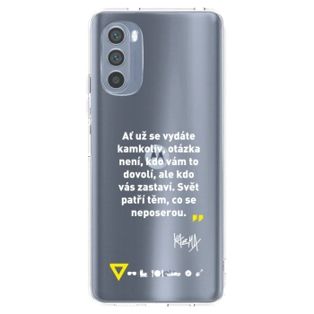 Picasee silikónový prehľadný obal pre Motorola Moto G62 - Kazma - SVĚT PATŘÍ TĚM, CO SE NEPOSEROU