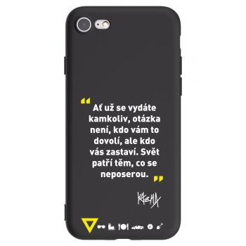 Picasee silikónový čierny obal pre Apple iPhone 7 - Kazma - SVĚT PATŘÍ TĚM, CO SE NEPOSEROU