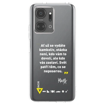 Picasee silikónový prehľadný obal pre Honor X7a - Kazma - SVĚT PATŘÍ TĚM, CO SE NEPOSEROU