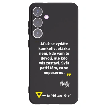 Picasee silikónový čierny obal pre Samsung Galaxy S24+ S926B 5G - Kazma - SVĚT PATŘÍ TĚM, CO SE NEPOSEROU