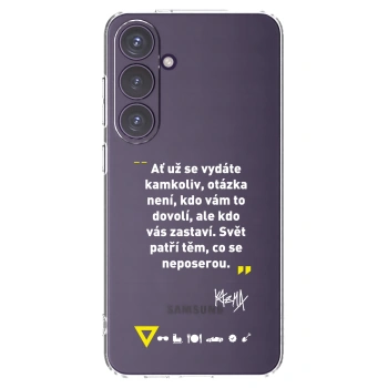 Picasee silikónový prehľadný obal pre Samsung Galaxy S24+ S926B 5G - Kazma - SVĚT PATŘÍ TĚM, CO SE NEPOSEROU