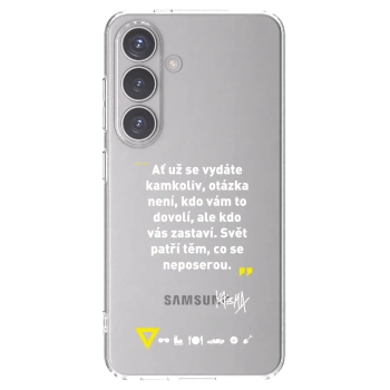 Picasee silikónový prehľadný obal pre Samsung Galaxy S24 S921B 5G - Kazma - SVĚT PATŘÍ TĚM, CO SE NEPOSEROU