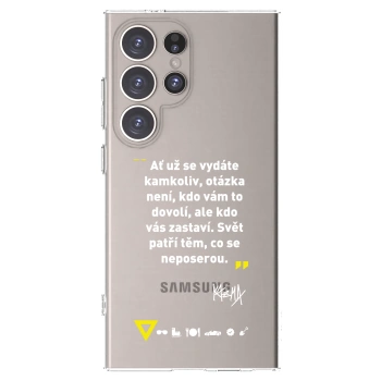 Picasee silikónový prehľadný obal pre Samsung Galaxy S24 Ultra S928B 5G - Kazma - SVĚT PATŘÍ TĚM, CO SE NEPOSEROU