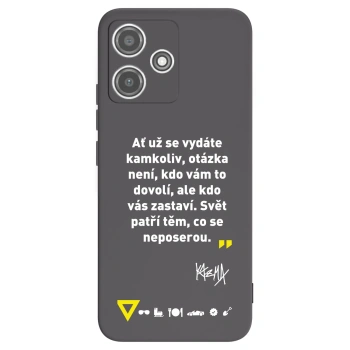 Picasee silikónový čierny obal pre Xiaomi Redmi 12 5G - Kazma - SVĚT PATŘÍ TĚM, CO SE NEPOSEROU