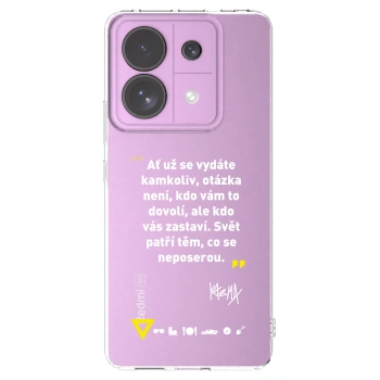 Picasee silikónový prehľadný obal pre Xiaomi Redmi Note 13 Pro 5G - Kazma - SVĚT PATŘÍ TĚM, CO SE NEPOSEROU