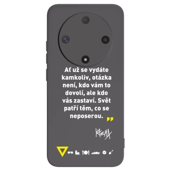 Picasee silikónový čierny obal pre Honor Magic6 Lite 5G - Kazma - SVĚT PATŘÍ TĚM, CO SE NEPOSEROU