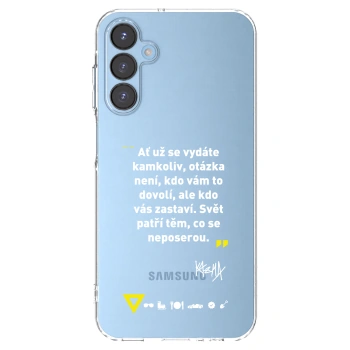 Picasee silikónový prehľadný obal pre Samsung Galaxy A15 A156B 5G - Kazma - SVĚT PATŘÍ TĚM, CO SE NEPOSEROU