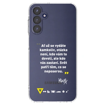 Picasee silikónový prehľadný obal pre Samsung Galaxy A15 A155F 4G - Kazma - SVĚT PATŘÍ TĚM, CO SE NEPOSEROU