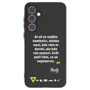 Picasee silikónový čierny obal pre Samsung Galaxy A35 5G A356B - Kazma - SVĚT PATŘÍ TĚM, CO SE NEPOSEROU
