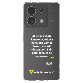 Picasee silikónový prehľadný obal pre Xiaomi Redmi Note 13 4G - Kazma - SVĚT PATŘÍ TĚM, CO SE NEPOSEROU