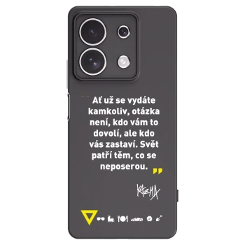 Picasee silikónový čierny obal pre Xiaomi Redmi Note 13 4G - Kazma - SVĚT PATŘÍ TĚM, CO SE NEPOSEROU