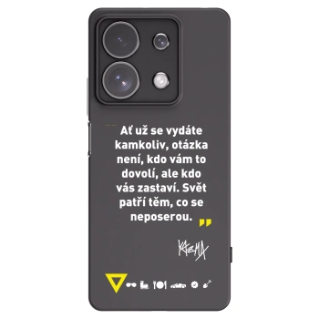 Picasee silikónový čierny obal pre Xiaomi Redmi Note 13 Pro 4G - Kazma - SVĚT PATŘÍ TĚM, CO SE NEPOSEROU