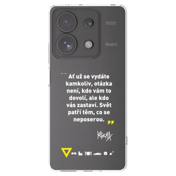 Picasee silikónový prehľadný obal pre Xiaomi Redmi Note 13 Pro 4G - Kazma - SVĚT PATŘÍ TĚM, CO SE NEPOSEROU