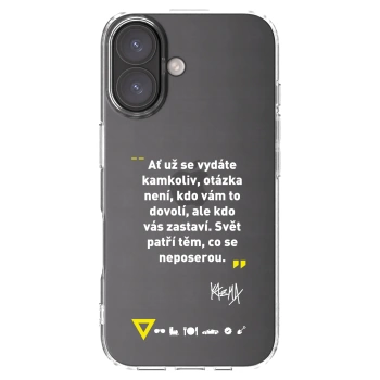 Picasee silikónový prehľadný obal pre Apple iPhone 16 - Kazma - SVĚT PATŘÍ TĚM, CO SE NEPOSEROU