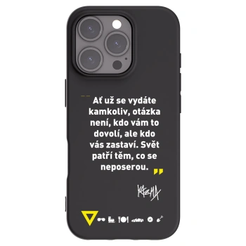 Picasee silikónový čierny obal pre Apple iPhone 16 Pro - Kazma - SVĚT PATŘÍ TĚM, CO SE NEPOSEROU