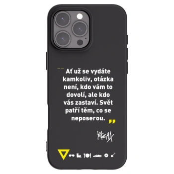 Picasee silikónový čierny obal pre Apple iPhone 16 Pro Max - Kazma - SVĚT PATŘÍ TĚM, CO SE NEPOSEROU