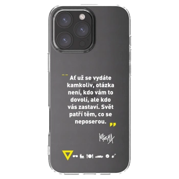 Picasee silikónový prehľadný obal pre Apple iPhone 16 Pro Max - Kazma - SVĚT PATŘÍ TĚM, CO SE NEPOSEROU