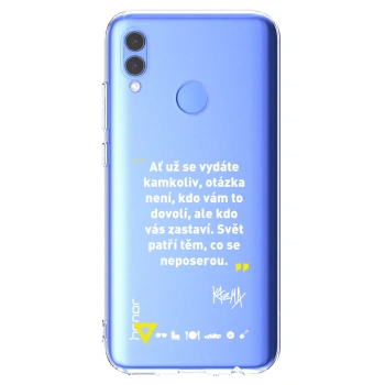 Picasee silikónový prehľadný obal pre Huawei P Smart 2019 - Kazma - SVĚT PATŘÍ TĚM, CO SE NEPOSEROU