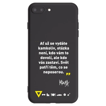 Picasee silikónový čierny obal pre Apple iPhone 8 Plus - Kazma - SVĚT PATŘÍ TĚM, CO SE NEPOSEROU