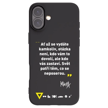 Picasee silikónový čierny obal pre Apple iPhone 16 Plus - Kazma - SVĚT PATŘÍ TĚM, CO SE NEPOSEROU
